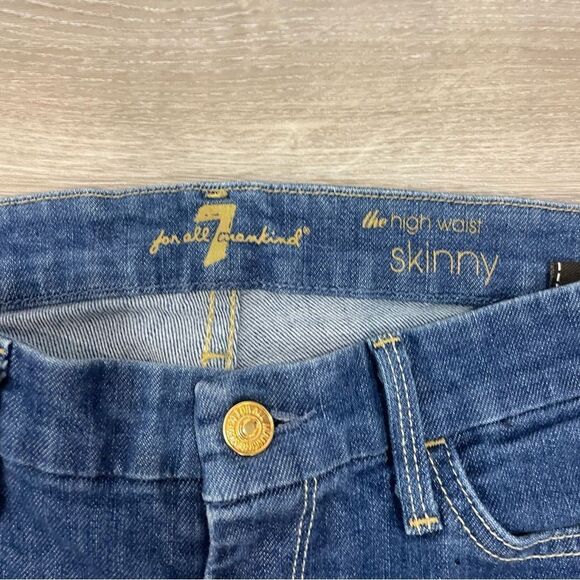 7 for all mankind the high waist skinny jeans Sz 28 - Picture 3 of 5